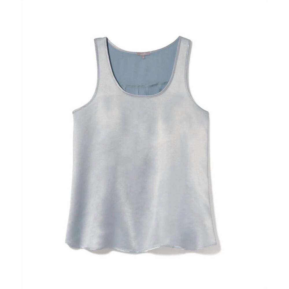NEW PJ HARLOW women's laura satin tank in morning blue